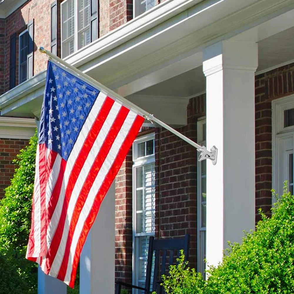 

2 Sets Aluminum Alloy Flag Pole Holder Durable Flagpole Mounting Bracket