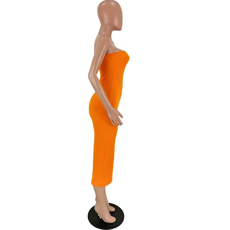 Women's Solid Color Slanted One-Shoulder Pit Nightclub Mid Dress | Женская одежда