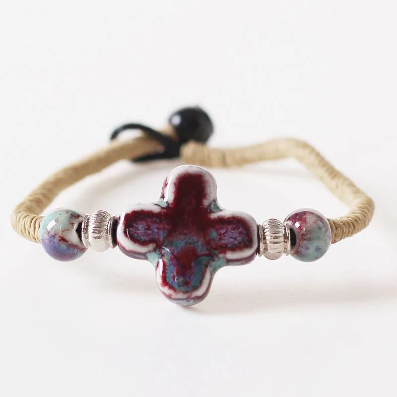 Модные очаровательные керамические разноцветные бусины в национальном стиле