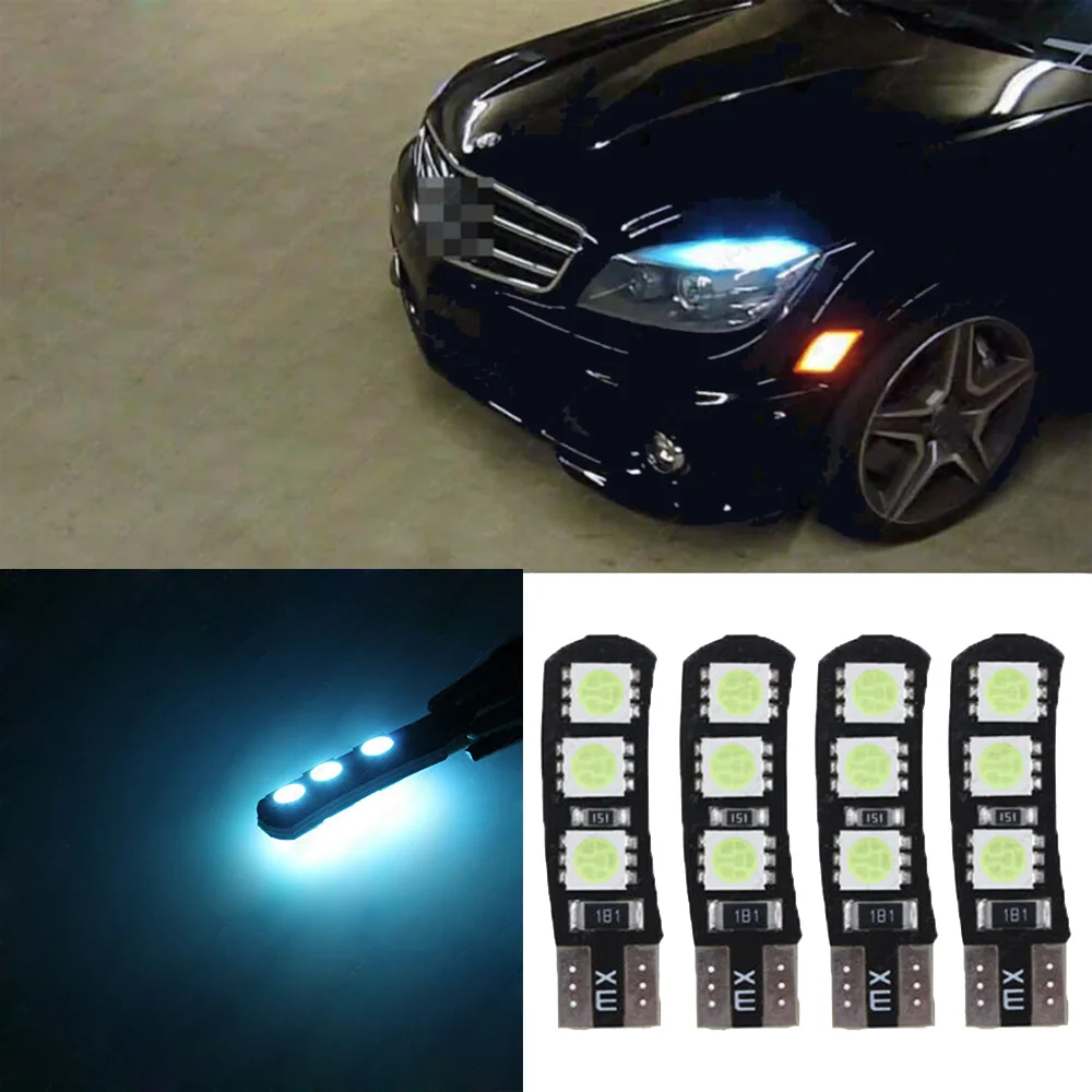 

For Mercedes Benz W204 C300 C350 LED Light DC12V 8000K Ice Blue T10-6SMD Led Lights 158/164/168//2825/W5W Eyebrow Eyelid Lamp