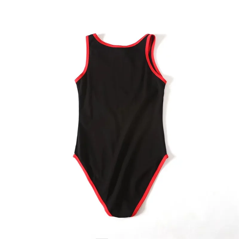 Sexy Letter Printed Bodysuit Slim Vest Body Shaping Female Jumpsuit Round Neck Women's Siamese Bottoming Shirt