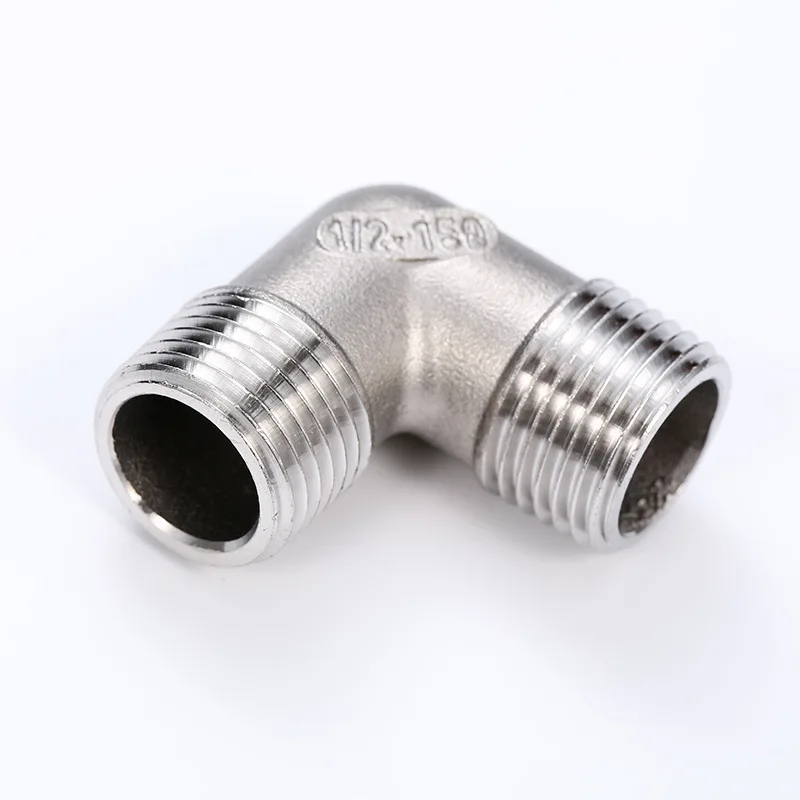 

304 Stainless Steel Right Angle Elbow DN8/DN10/DN15/DN20/DN25/DN32/DN40/DN50 External Thread Water Pipe Joint Plumbing Fittings