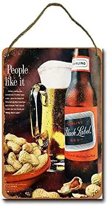 

Metal Sign 8x12 Inch 1963 Carling Black Label Beer Wall Decor Hanging Sign
