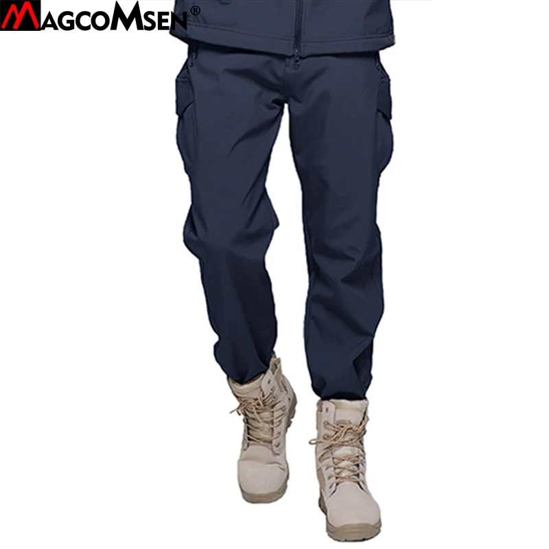 MAGCOMSEN, Мужские штаны, зимние, флисовые, брюки-карго, тактические, мягкая оболочка, водонепроницаемые штаны, рип-стоп, военные, армейские, боевые брюки