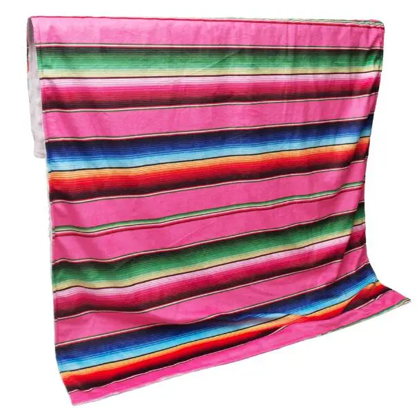 Детское одеяло Minky Serape с узорами, байковое одеяло с принтом в полоску с гепардом, DOM1091131 - Цвет: pink serape