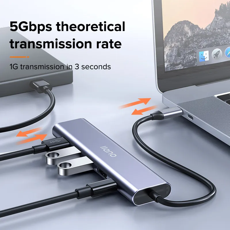 Док-станция LLANO 6 в 1 USB 3 0 Type-C HDMI | Компьютеры и офис