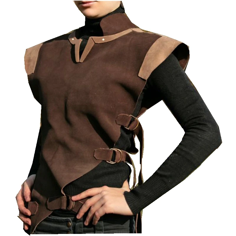 

Женский средневековый костюм, винтажные топы для представлений на Хэллоуин, жилет с воротником-стойкой