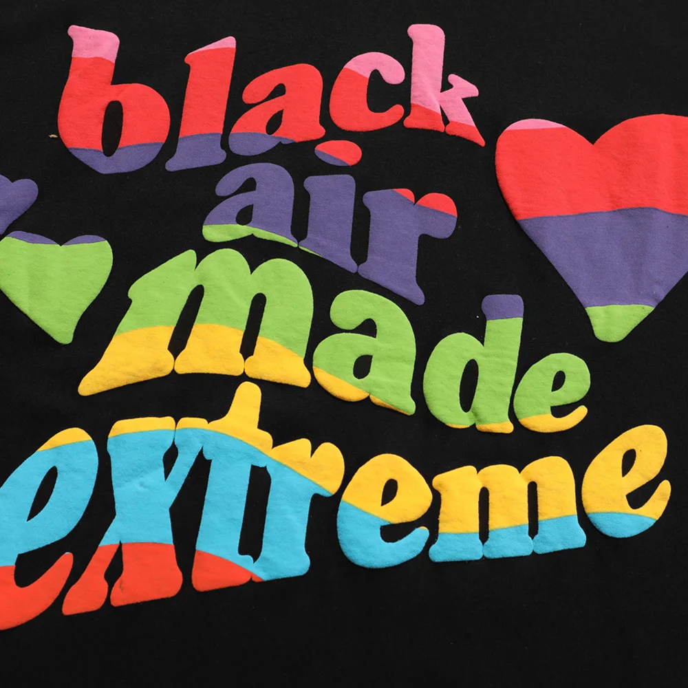 

Sweatshirt Men Colorful Gradient Letter Heart Patch O-Neck Pullover Couple College Style Casual Oversized Harajuku Hoodie Autumn