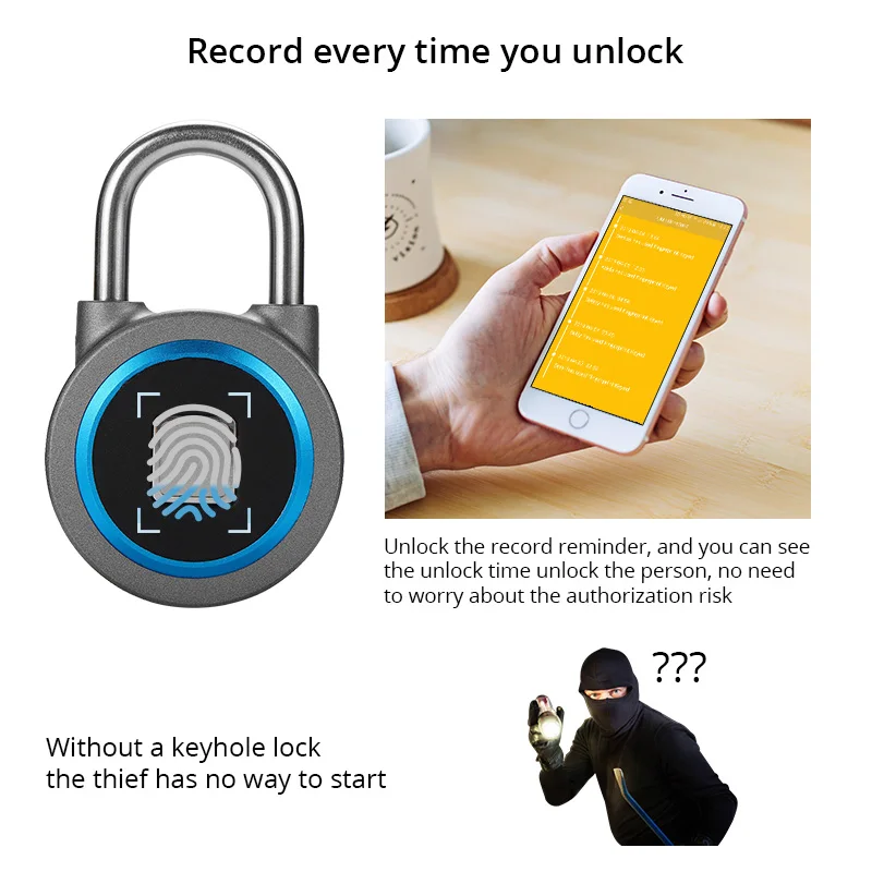 Bayroon Безопасность Портативный умный водонепроницаемый замок без ключа