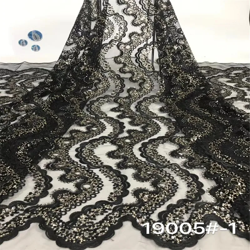 

5 Yards Sequin Lace Fabric African French Lace Fabric With Sequins Fuscia Nigerian Lace Fabric 2019 High Quality