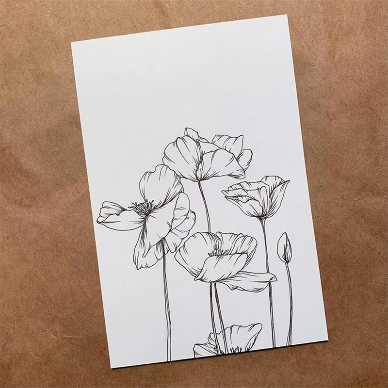 

Vintage Flower Clear Stamps Rubber Transparent stamp Silicone Seal for DIY Scrapbooking Card Making Photo Album Decor Crafts