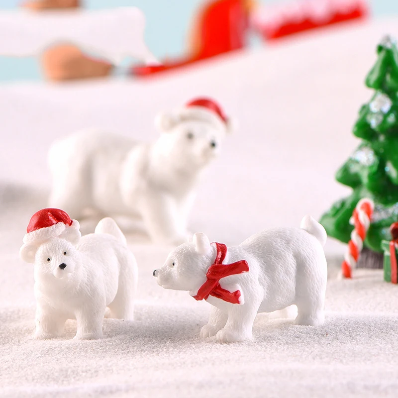 3 шт./компл. милые фигурки полярного медведя миниатюрное ремесло сказочный