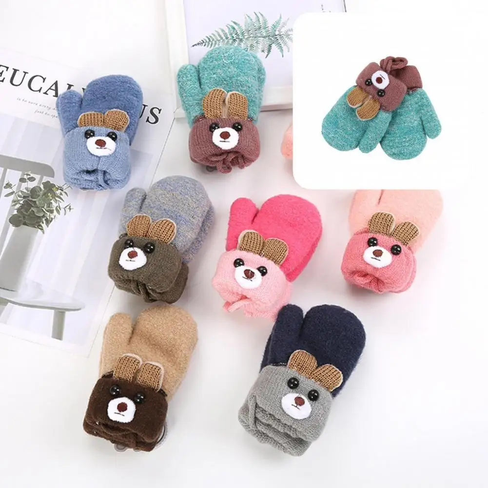 

Children 1 Pair Cute Warm Newborn Gloves Unisex Boys Girls Gloves Cartoon for Party
