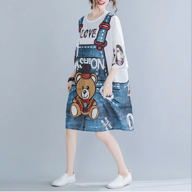 Женское повседневное свободное летнее платье 2020 женские длинные топы с круглым