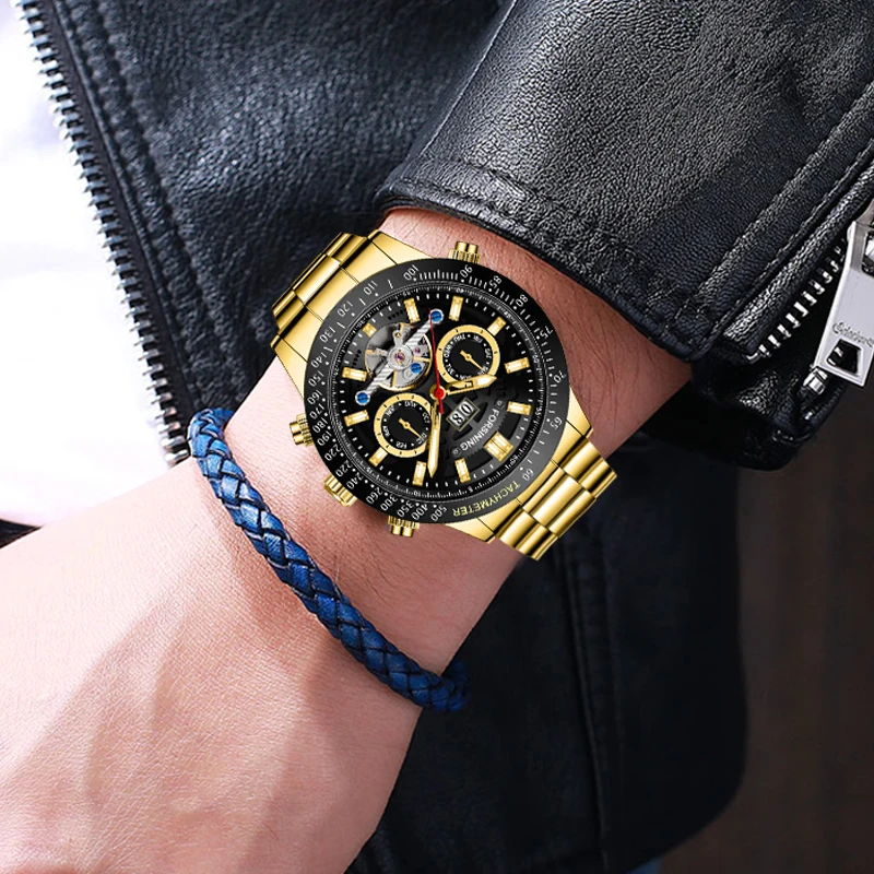 Часы наручные FORSINING Tourbillion Мужские автоматические модные многофункциональные