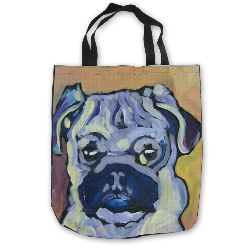 Custom Canvas Paintting Dog ToteBags Hand Bags Shopping Bag Casual Beach HandBags 180713-1-35 | Багаж и сумки