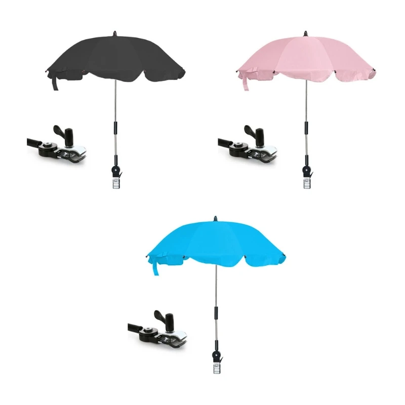 

Baby Stroller Umbrella UV Sun Rain Protection Umbrella 360 Degrees Adjustable Sunshade Sun Visor Canopy Cover for Trolley