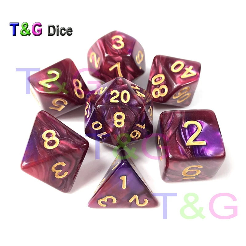 Набор из 7 кубиков разных цветов для игр D &amp RPG походов путешествий детских