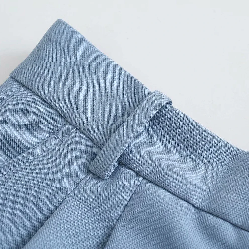 

Women's new fashion in spring and autumn, blue temperament straight pants, high waist, slim and sagging leisure pants