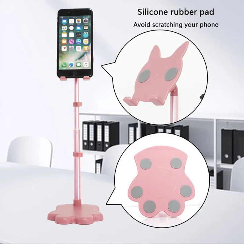 Милый кошачий телефон выдвижной настольный держатель алюминиевая настольная
