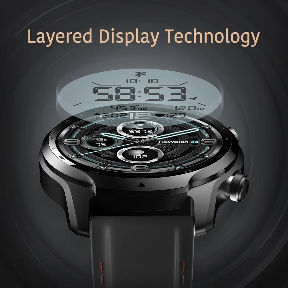 TicWatch Pro 3 GPS (отремонтированные) Смарт-часы Wear OS с двухслойным дисплеем Snapdragon 4100