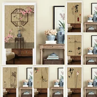 chinese noren door curtains fengshui zen ink painting for kitchen bedroom restaurant decorative entrance doorway hanging curtain
