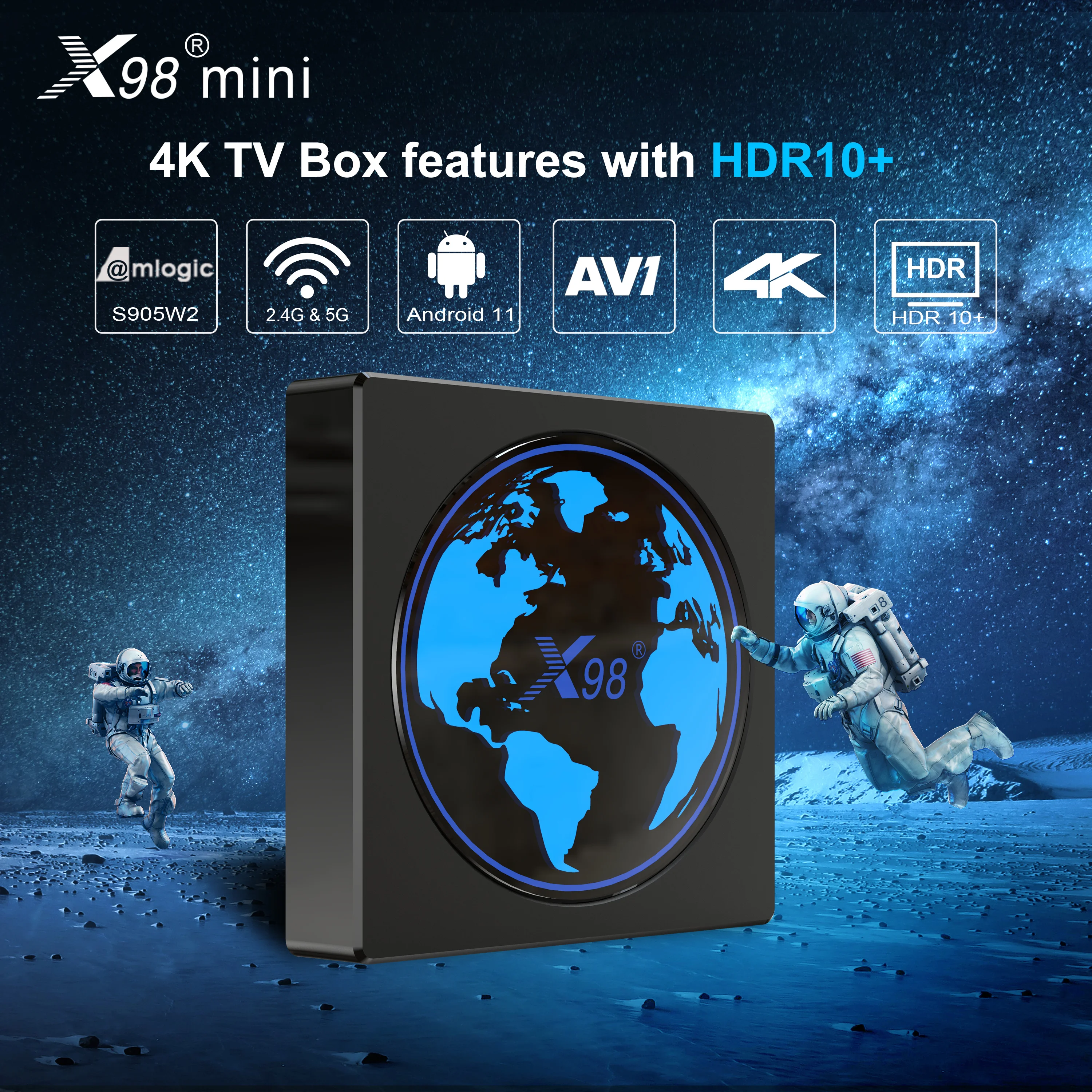 X98MINI Android 11 0 IP TV BOX 4k AV1 Amlogic S905W2 Quad Core x98 mini smart ip box set top media Player Франция | Электроника