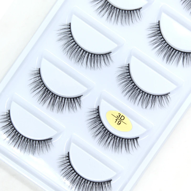 

3D false eyelash professionals soft eyelash extension 5 pairs 3D 5P19