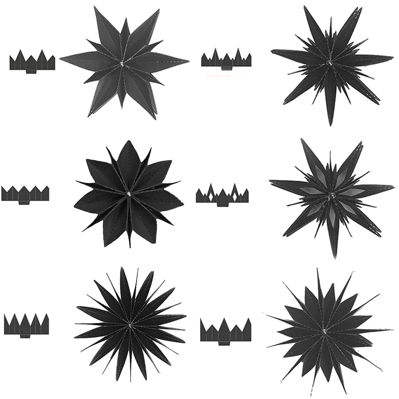 6 стилей 3D сложенные звезды креативные металлические режущие штампы для DIY