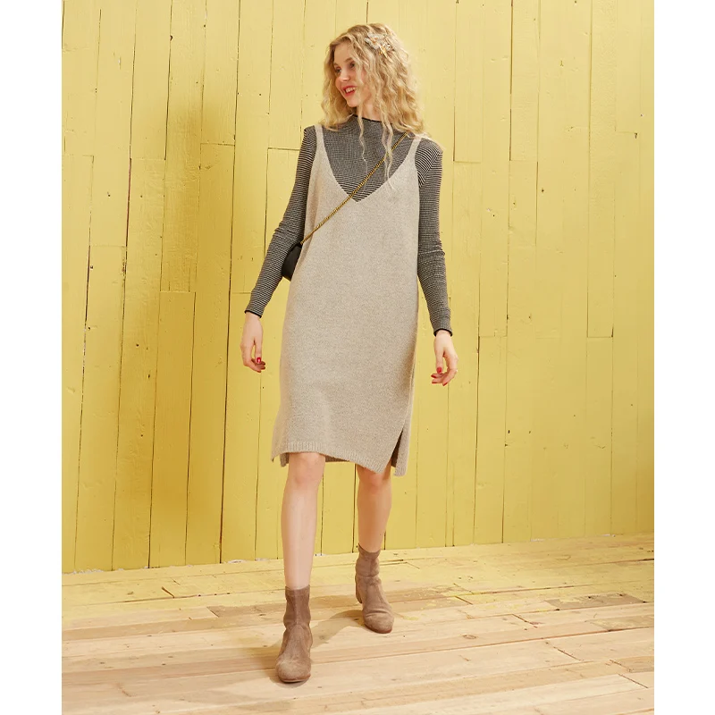 ELFSACK/Повседневный трикотажный пуловер в черную полоску женские комплекты осень