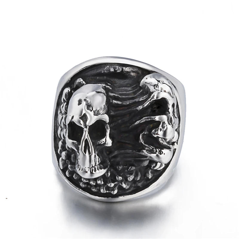 Оригинальное кольцо с черепом в готическом стиле панк на заказ Мужские Винтажные