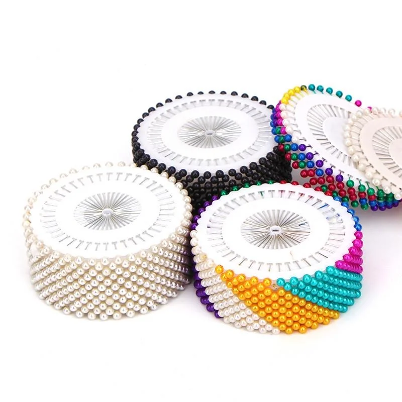 480 шт./корт. Швейные булавки прямые штифты красочные белые круглые жемчужные для