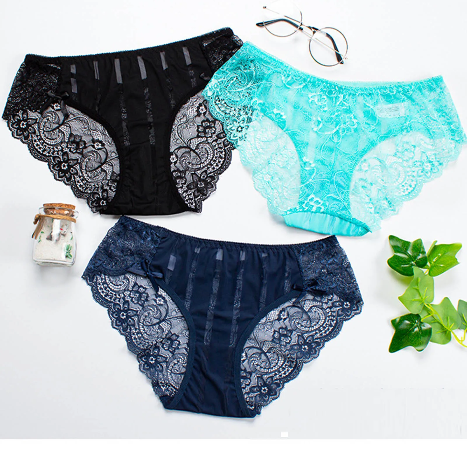 

Sexy Lace Panties Fashion See Through Lingerie Erotic Thin And Light Breathable Briefs Underpants Women 1pc Hollow Underwear