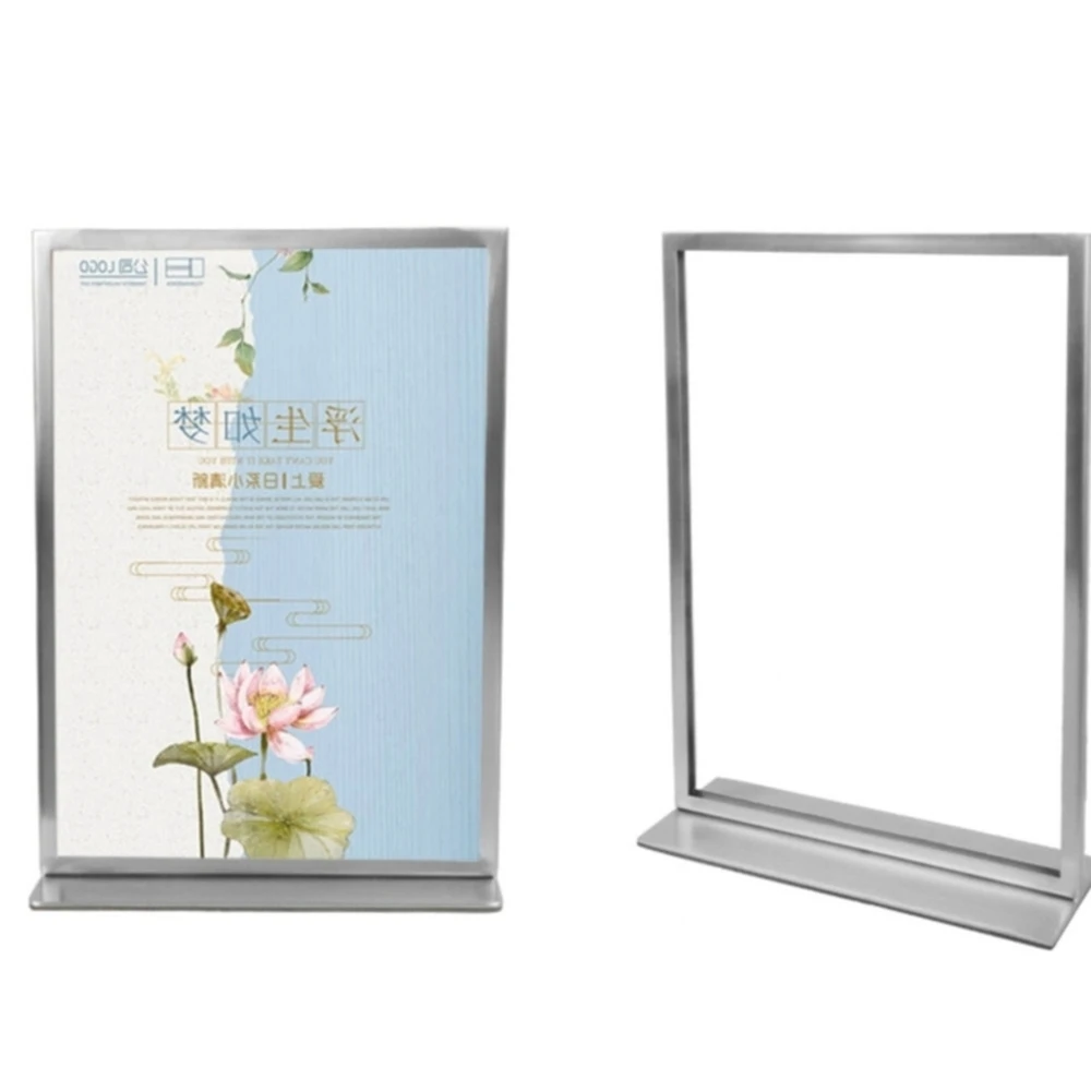 

A4 Double-sided Advertising Desktop Display Stand Menu Catalog Brand Clothing Product Information Poster Display Rack