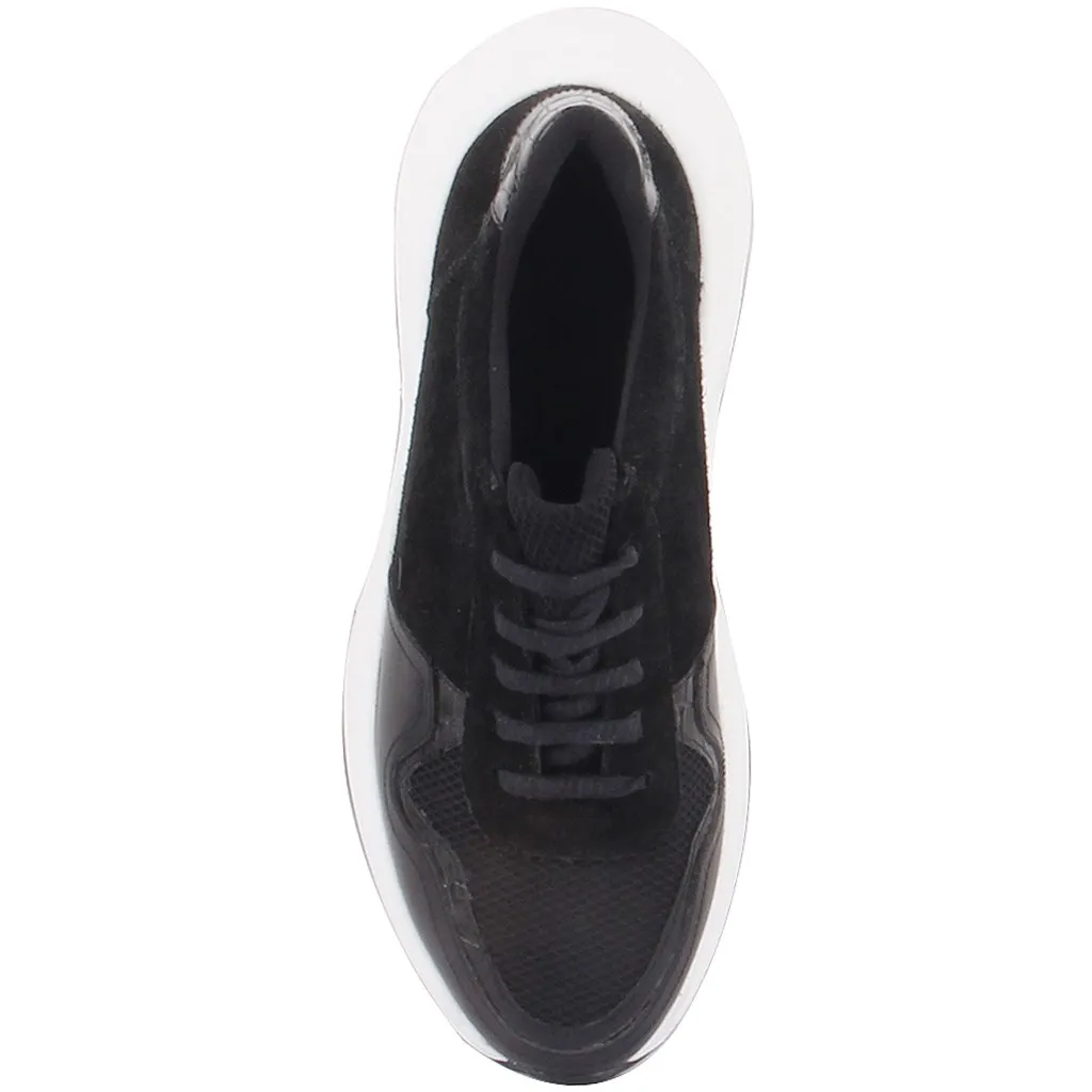 

Sail Lakers-Black Suede Leather Women 'S Sports Shoes