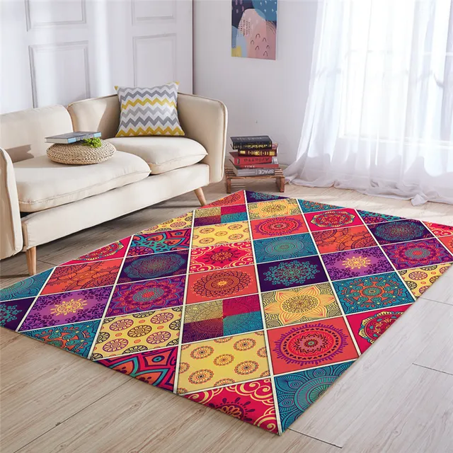 BlessLiving Floral Large Carpets for Living Room Mandala Flower Rug Floor Mat Exotic Boho Area Rug 152x244cm Vintage Tapis Salon 2