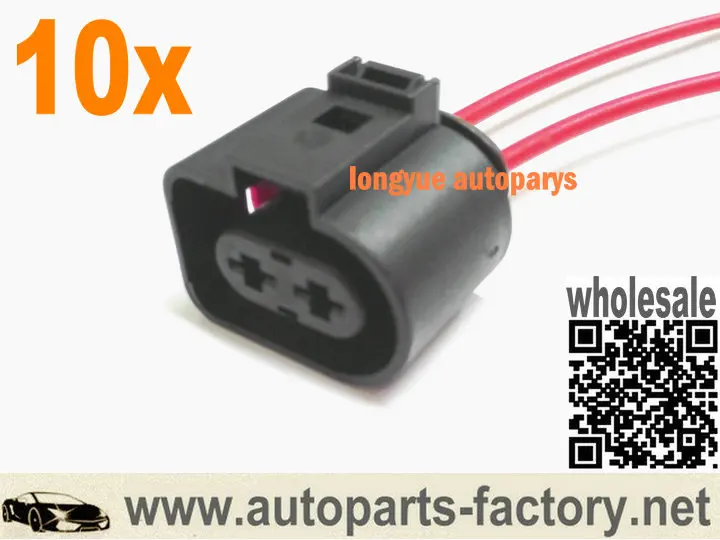 Longyue 10 шт. 2 контактный штепсельный разъем жгута Разъем 1J0973752 для VW AUDI 1J0 973 752|Кабели