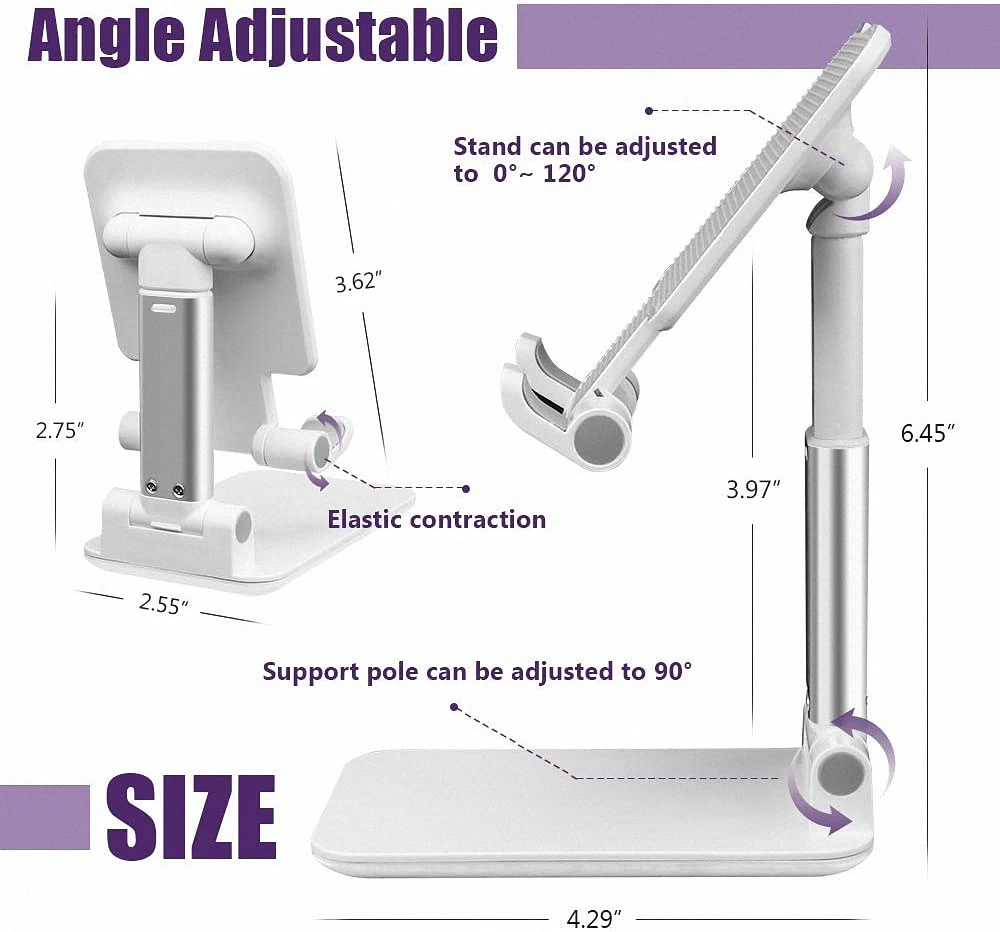 desk cell phone stand adjustable angle height foldable phone holder for iphone 13 12 11 pro max ipad mini samsung cellphone free global shipping