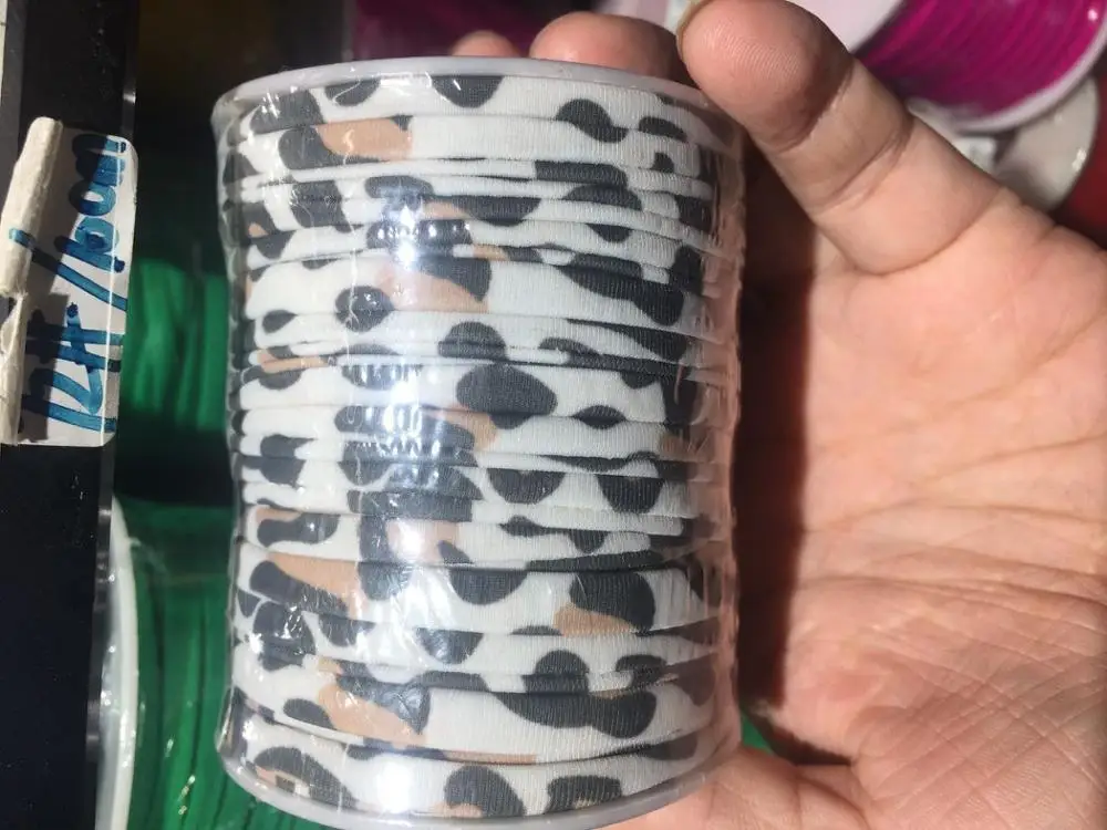 5 мм 20 метров/катушка разноцветный эластичный шнур из лайкры с леопардовым