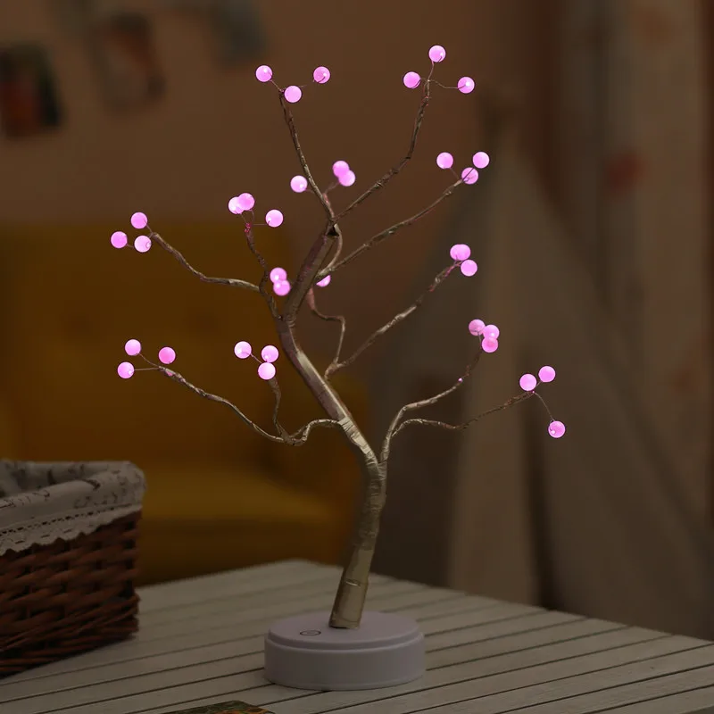 

1Pcs Lantern Led Copper Wire Light Tree Light Festival Decoration Touch Switch Pearl Sky Star Usb Night Light Lamps Table