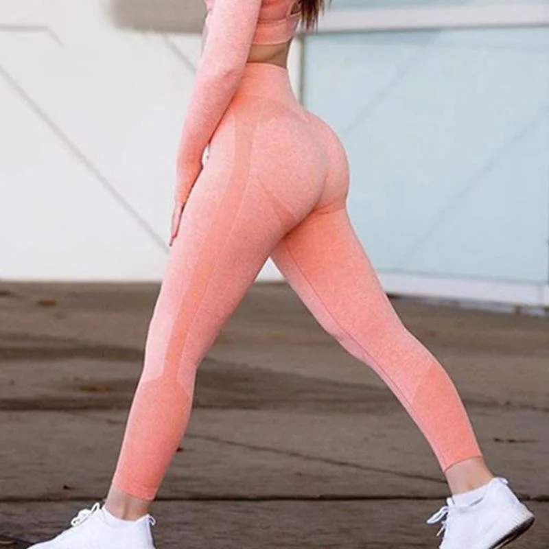 Женские Бесшовные Леггинсы NORMOV с высокой талией джеггинсы пуш ап до щиколотки
