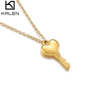 kalen simplicity bijoux femme key pendant necklace women kolye fashion jewelry gold color stainless steel ketting boho collares