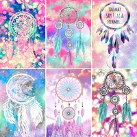 diy diamond painting dream catcher colorful wind chime picture 5d embroidery mosaic squareround rhinestone kit home decor gift