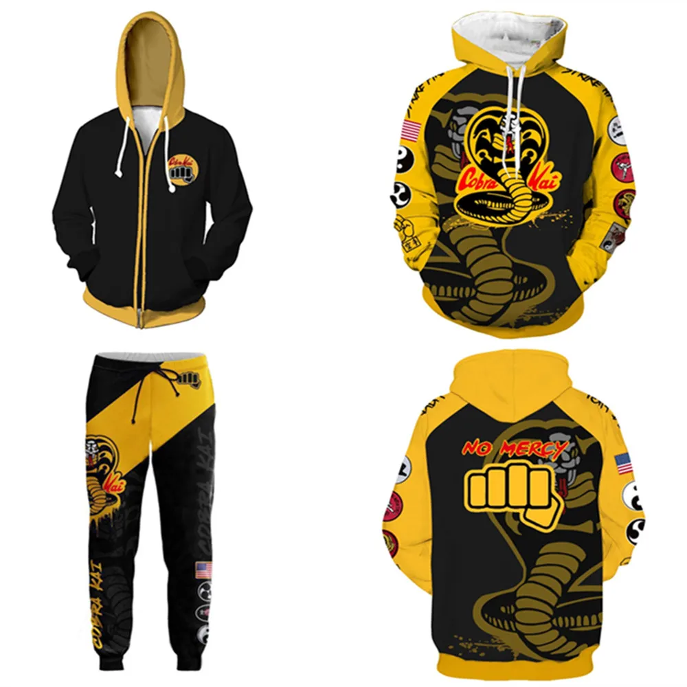 Cobra Kai Val Armorr Косплей костюмы с капюшоном каратэ детские куртки 3D печать толстовки