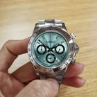 Мужские кварцевые часы Parnis, 39 мм, с серебристым циферблатом, с ремешком из нержавеющей стали, с хронографом, мужские часы VK64