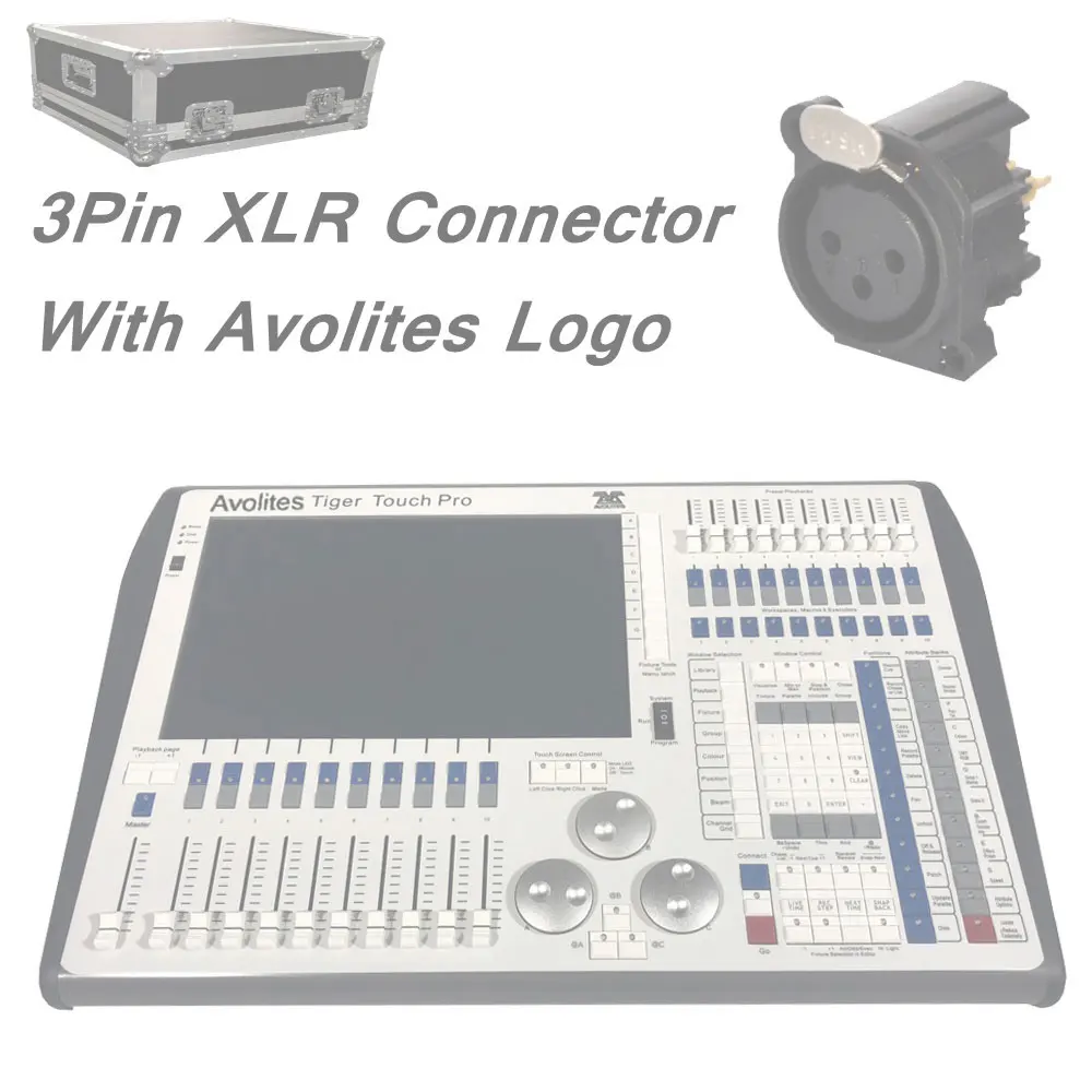 3Pin XLR Connector Профессиональный Tiger Touch Pro контроллер музыка DJ оборудование консоль освещение на сцену для светодиодный Par Перемещение лазерной головки проектор - Цвет: 3Pin XLR Connector