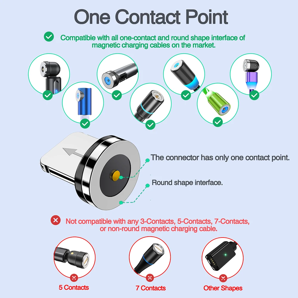 3pcs converter charging cable adapter for mobile phone 360 degree rotation magnetic tips replacement parts easy operate durable free global shipping