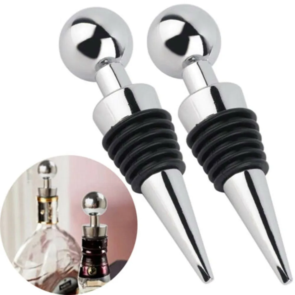

2Pcs Round Head Champagne Wine Beer Bottle StopperReusable Vacuum Sealed Preserver Seal Cap Saver Plug Bar Tools