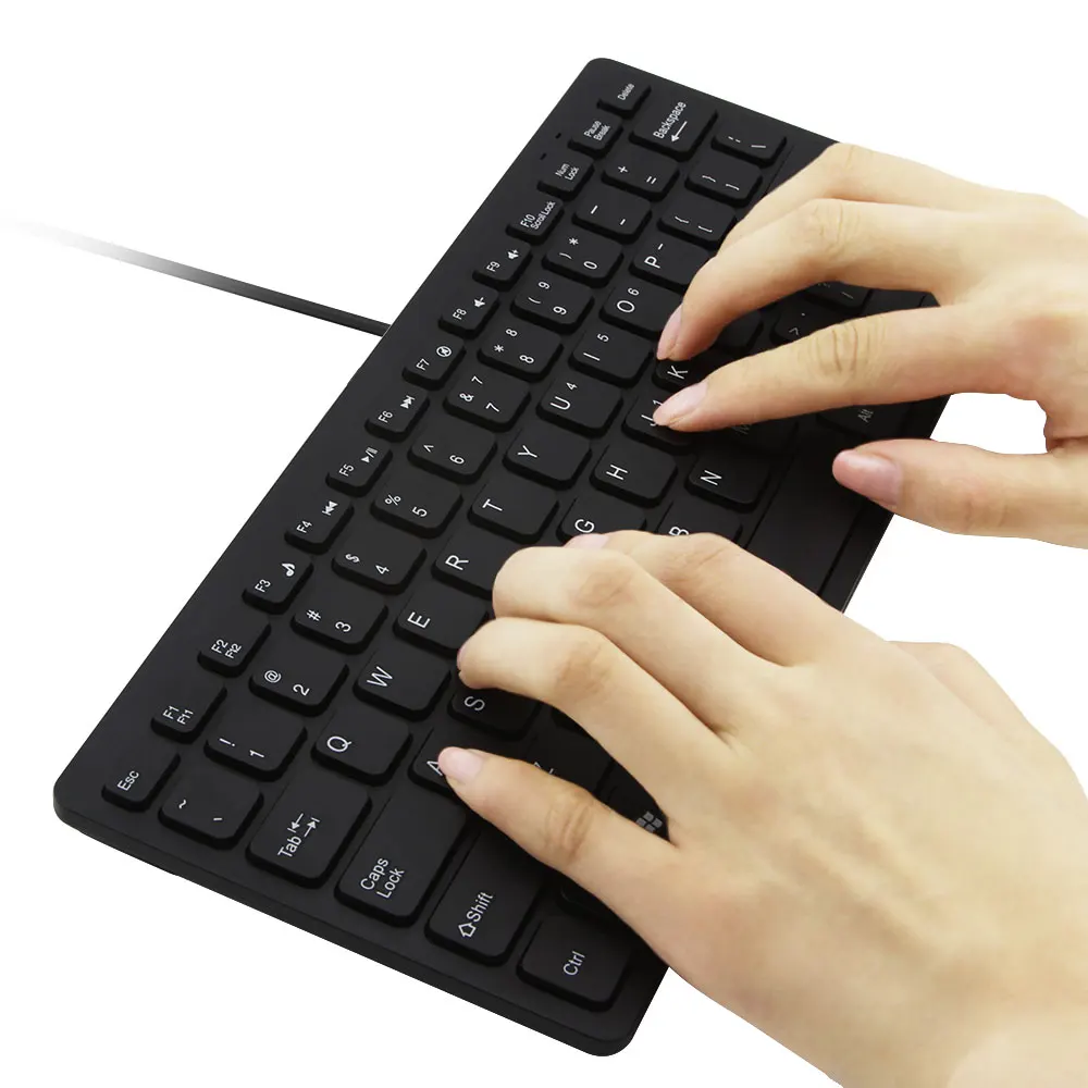 Мини игровая клавиатура 87 keycap ультра тонкая USB проводной офисный ноутбук