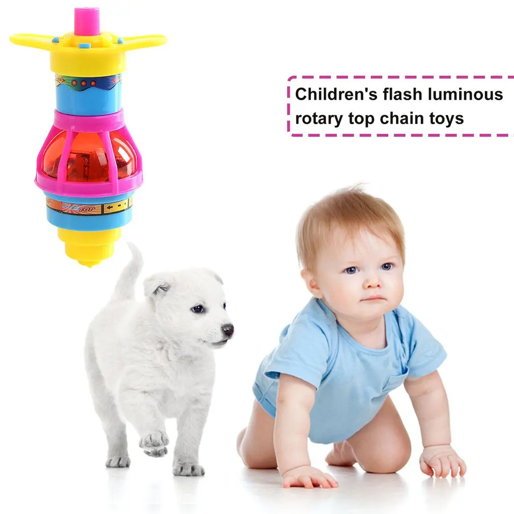 

Colorful Flash Spinning Top Plastic Luminous Ejection handle Gyroscope flashing Pressure Gyro Children's Classic Toys Gifts